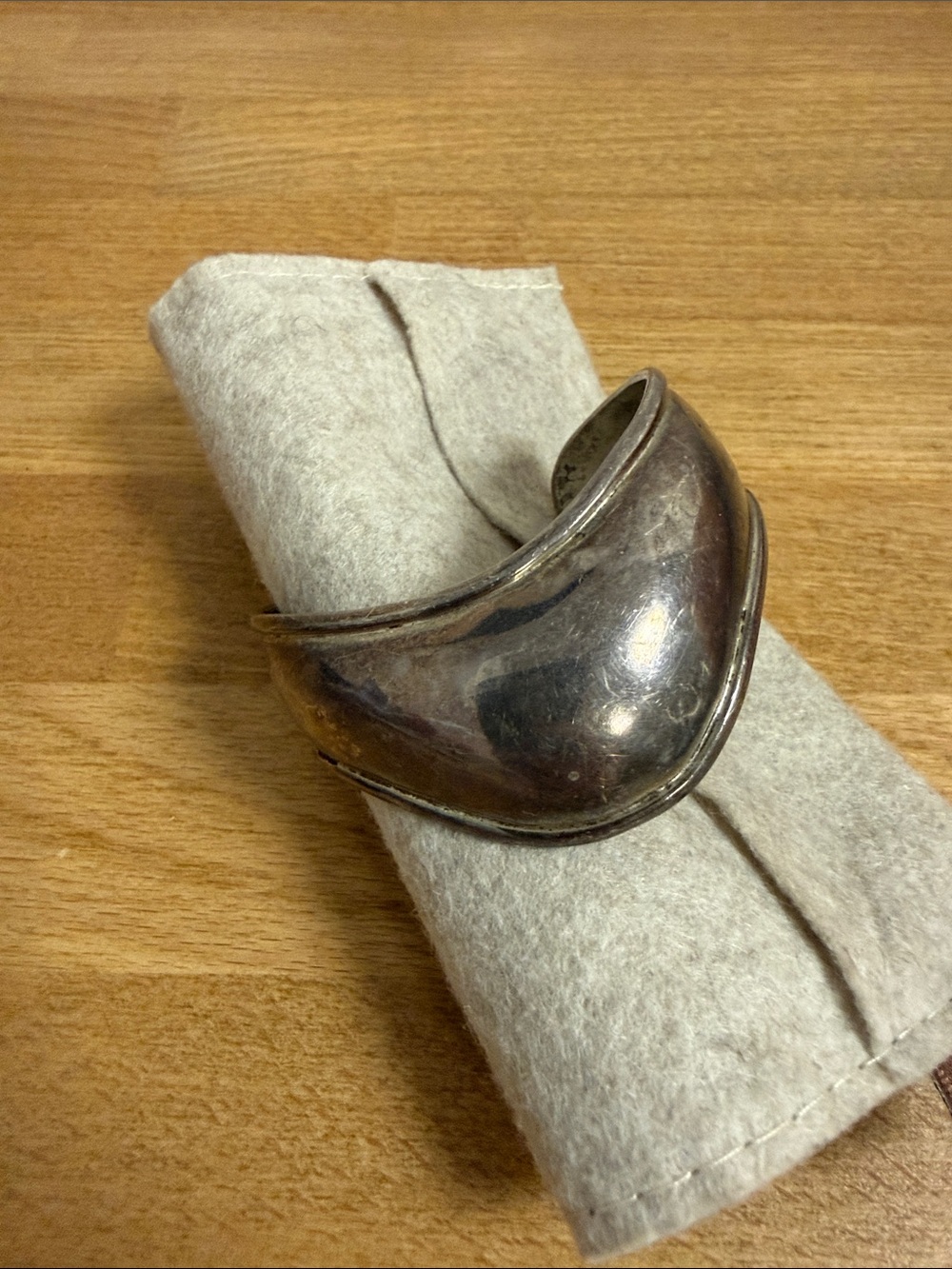Mexico 925 silver bangle open rigid bracelet wave 26g weight